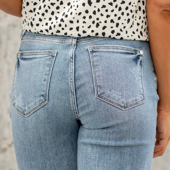 Judy Blue High Waist Wide Leg Jeans Distressed Vintage Wash size 18W - Picture 6 of 16